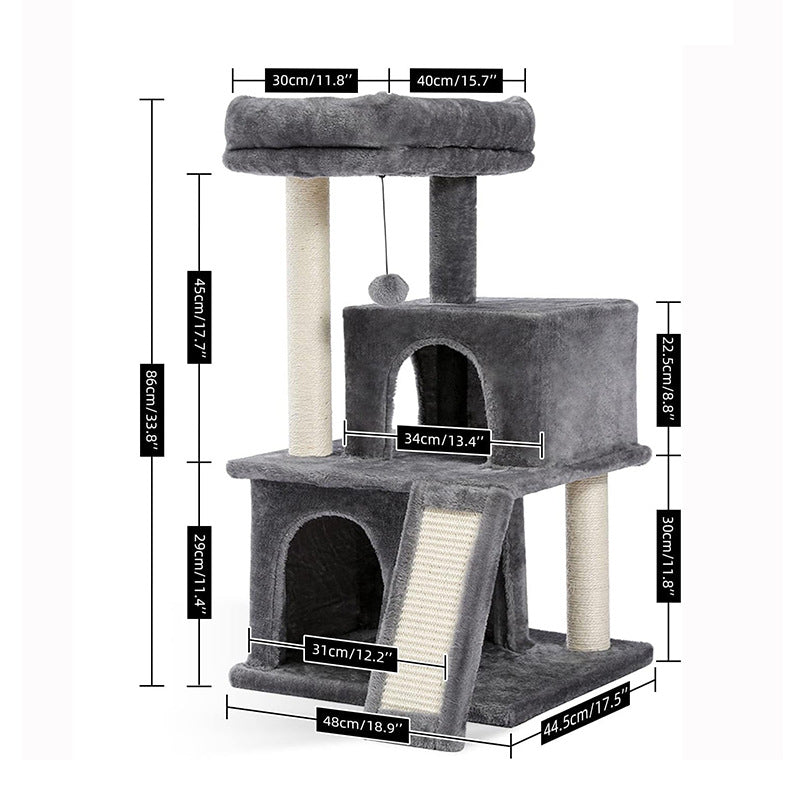 One-Piece Cat Climbing Frame with Nest