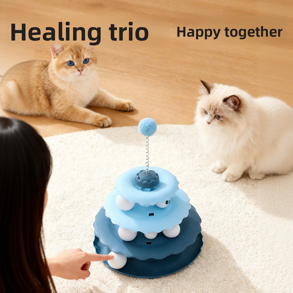 Interactive Cat Turntable Toy with Balls