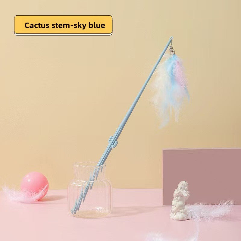 Fairy Stick Colorful Feather Cat Teasing Wand
