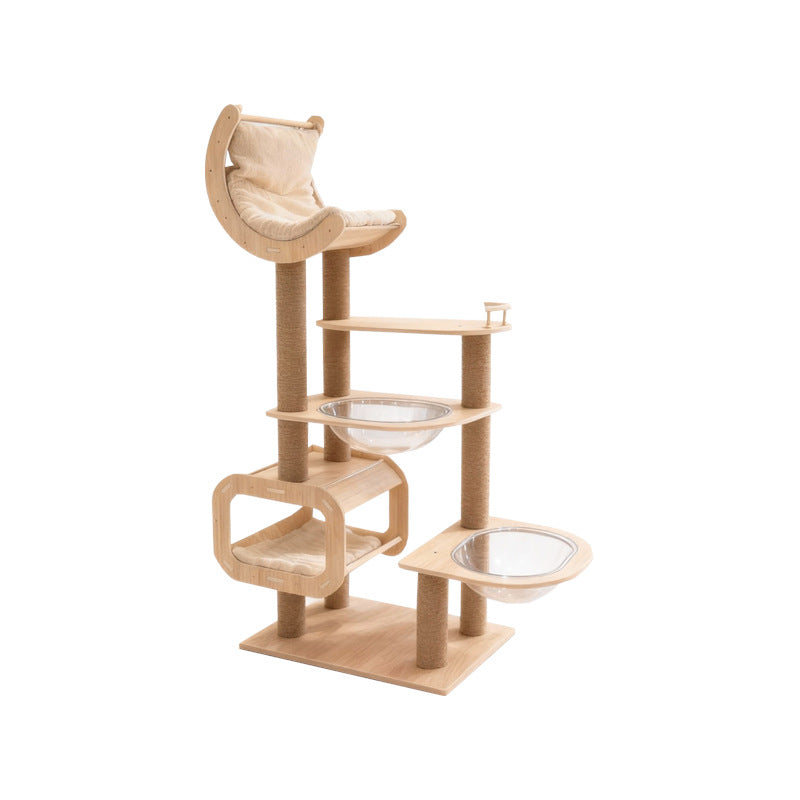 Large Solid Wood Cat Climbing Frame with Scratching Post