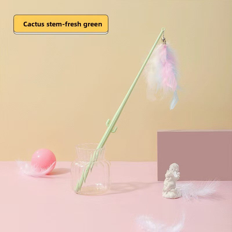 Fairy Stick Colorful Feather Cat Teasing Wand