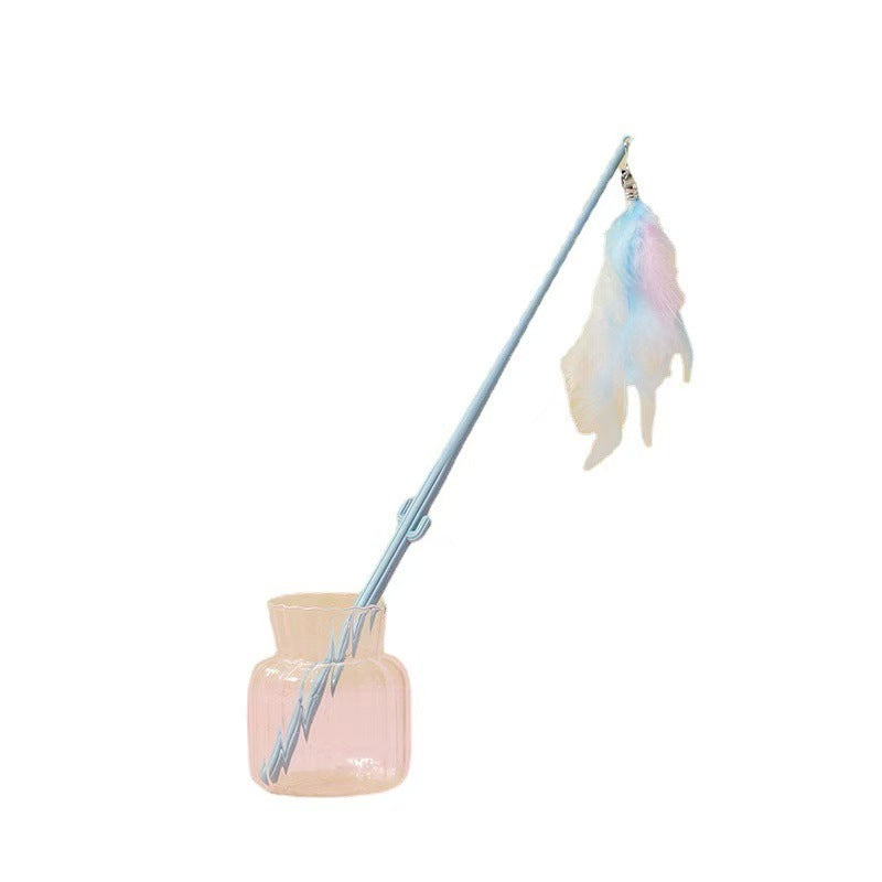 Fairy Stick Colorful Feather Cat Teasing Wand