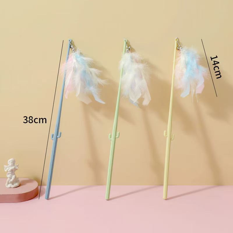 Fairy Stick Colorful Feather Cat Teasing Wand