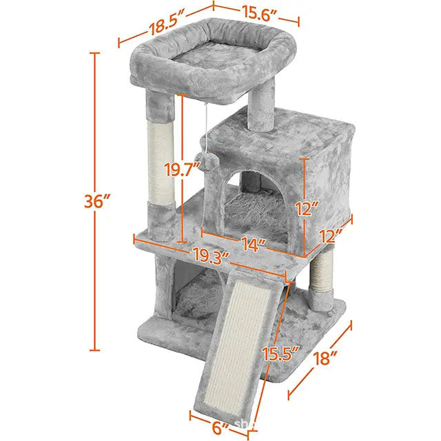 One-Piece Cat Climbing Frame with Nest
