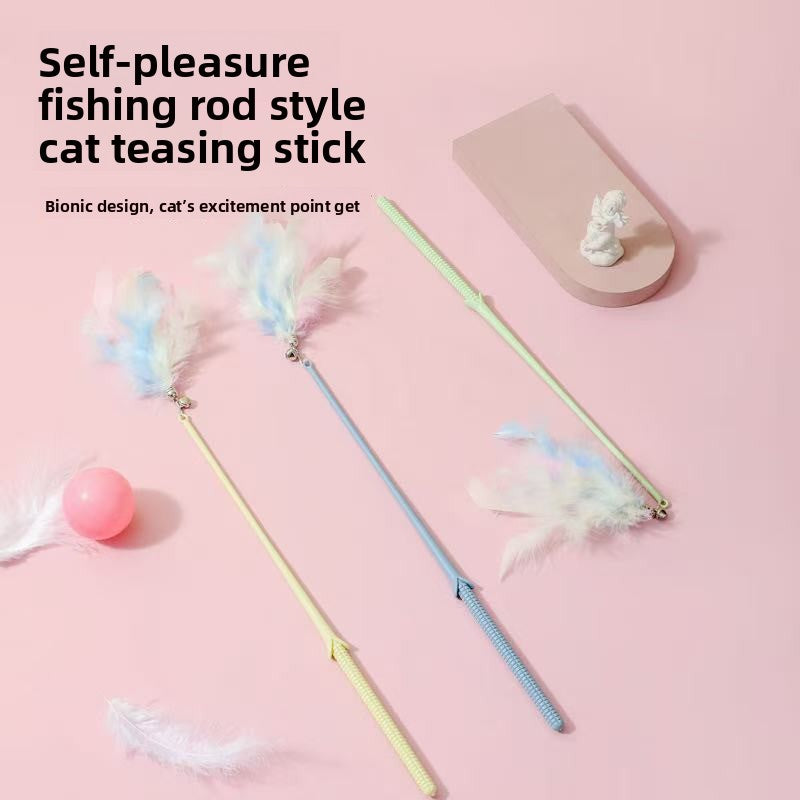 Fairy Stick Colorful Feather Cat Teasing Wand